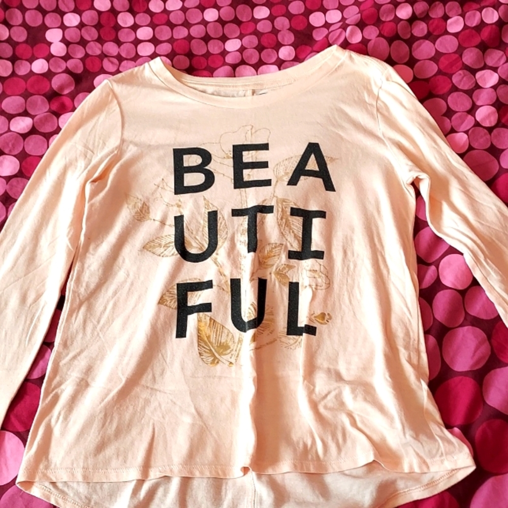 Old Navy 10/12 Pink and Gold Long Sleeve Shirt